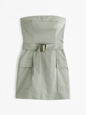 Abercrombie & Fitch Strapless Utility Mini Dress - Green
